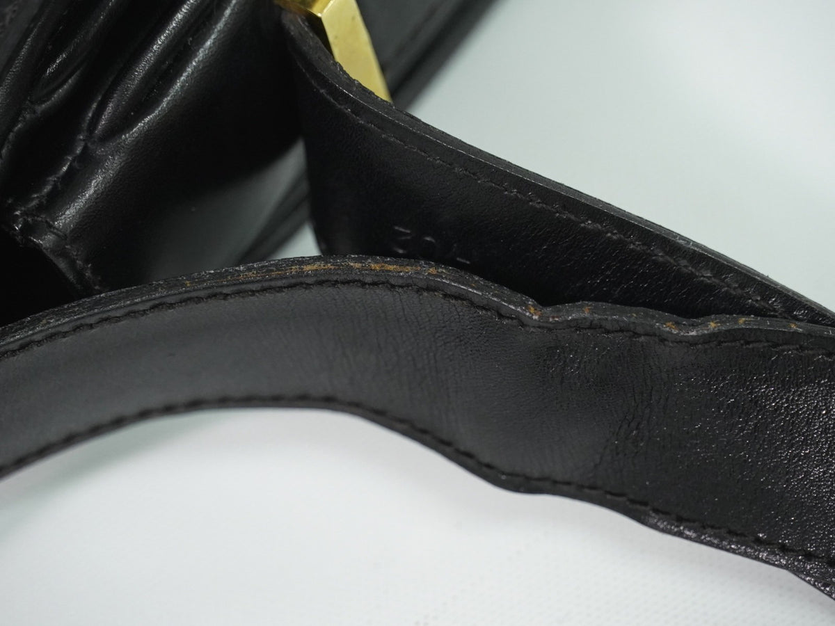 Celine Shoulder Leather, Black, Leather, Shoulder Bag
