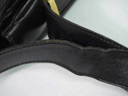 Celine Shoulder Leather, Black, Leather, Shoulder Bag