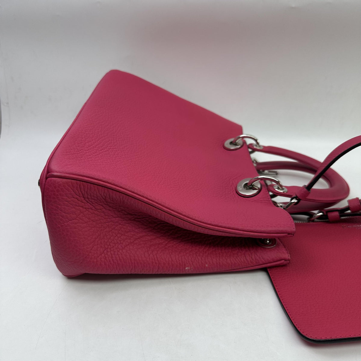 Christian Dior Diorissimo Leather with Sequins, Pink, Leather, Tote Bag
