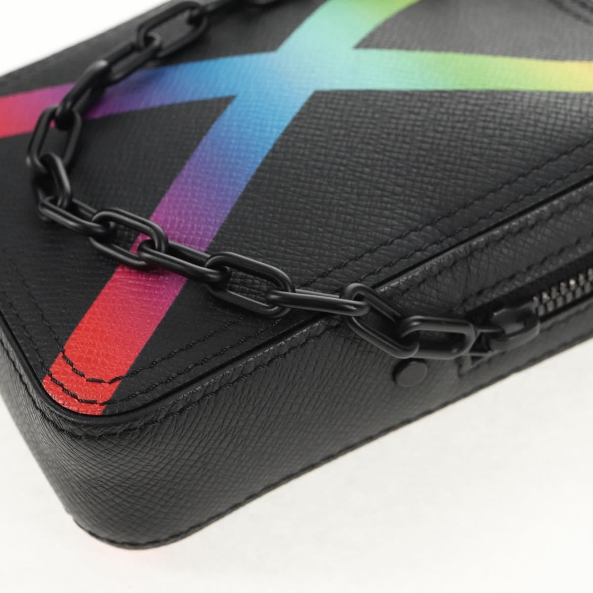 Louis Vuitton Danube Messenger Rainbow Taiga Leather, Black, Leather, Handbag