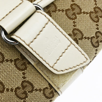Gucci Waist Belt Bag (Outlet) GG Canvas and Leather, Beige, Canvas, Crossbody Bag