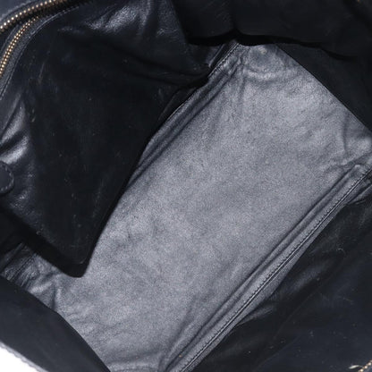 Celine Luggage Printed Canvas and Leather, Black, Leather, Handbag