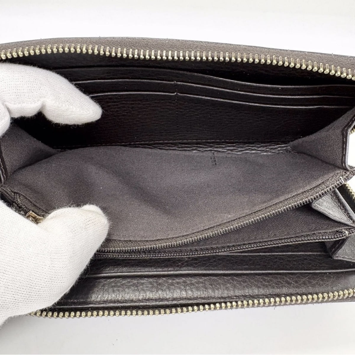 Fendi Zip Around Zucca Coated Canvas, Brown, Leather, Wallet