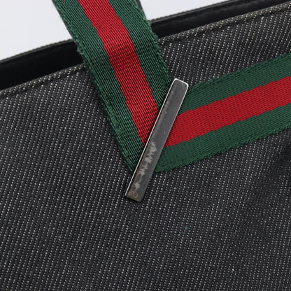 Gucci Sherry Line Tote Canvas, Black, Canvas, Tote Bag