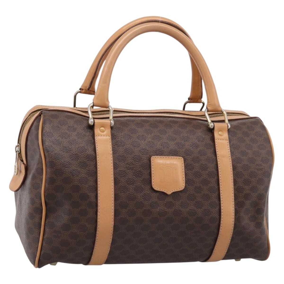 Celine boston Macadam Canvas, Brown, Canvas, Travel Bag