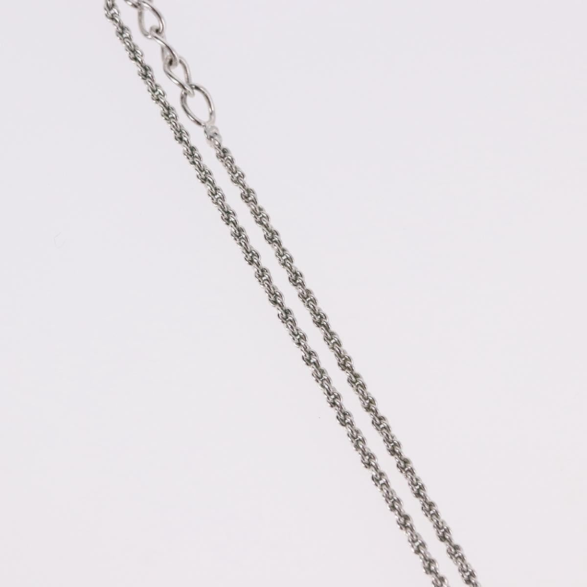 Christian Dior VIntage Circle Pendant Metal, Silver, Metal, Necklace