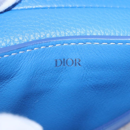 Christian Dior Saddle Wristlet Clutch Leather, Blue, Leather, Clutch