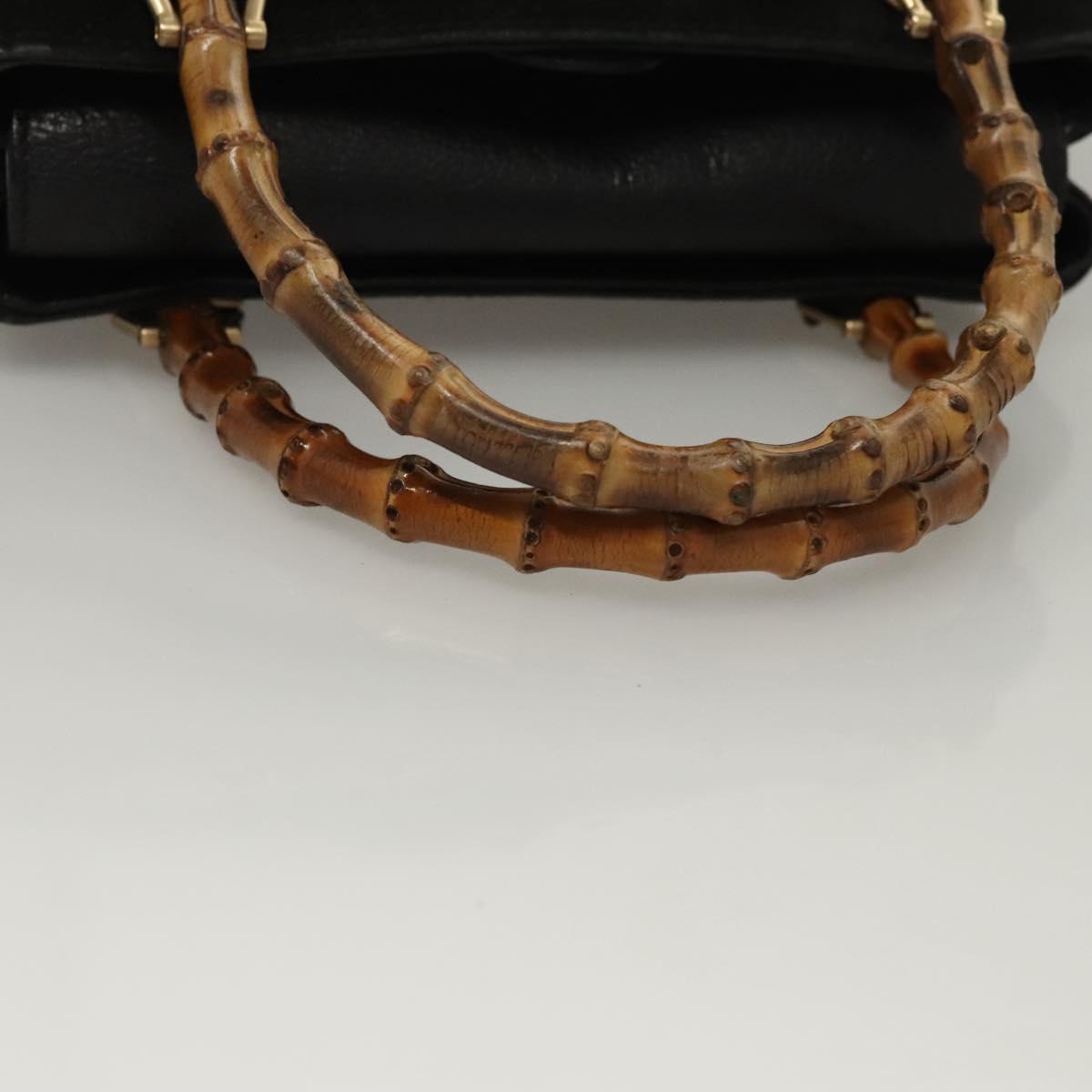 Gucci Bamboo Zip Pouch Suede, BLACK, SUEDE, Handbag