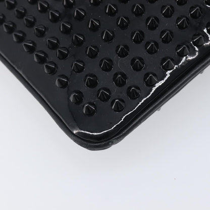 Christian Louboutin Loubiposh Clutch Spiked Patent, Black, Patent Leather, Clutch