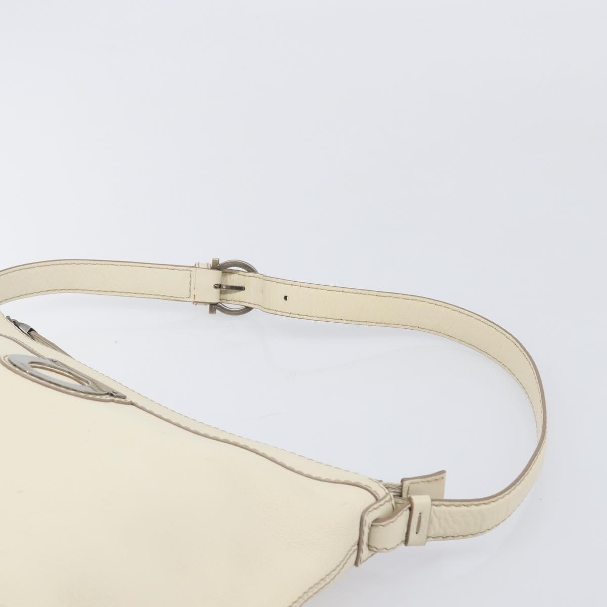 Salvatore Ferragamo Gancini Leather, Beige, Leather, Crossbody Bag