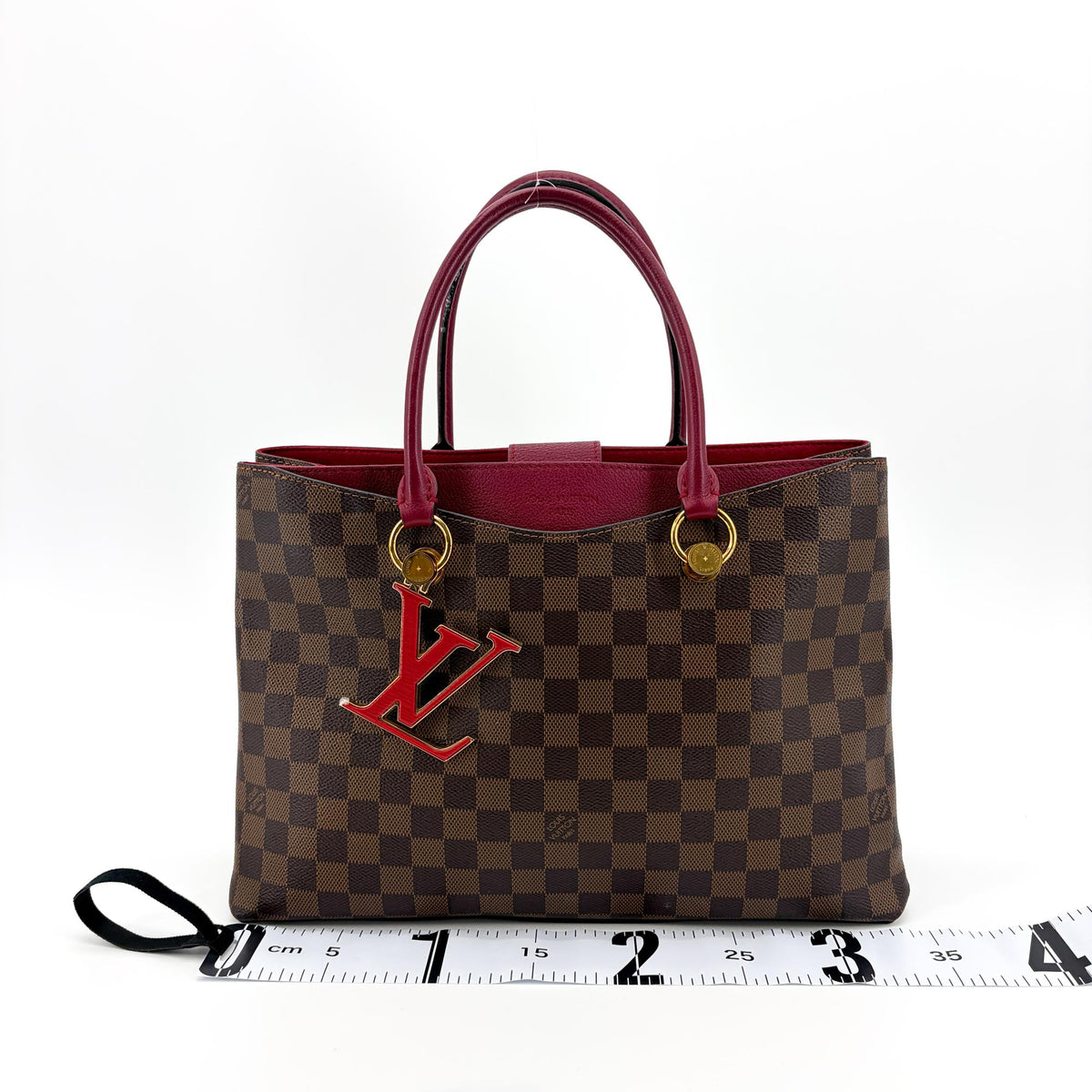 Louis Vuitton LV Riverside Damier with Leather, Brown, Canvas, Handbag