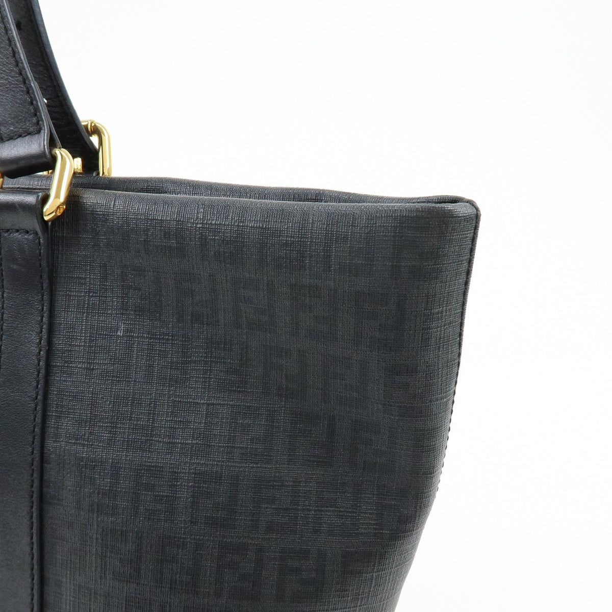 Fendi Superstar Zucchino Coated Canvas, Black, Canvas, Tote Bag
