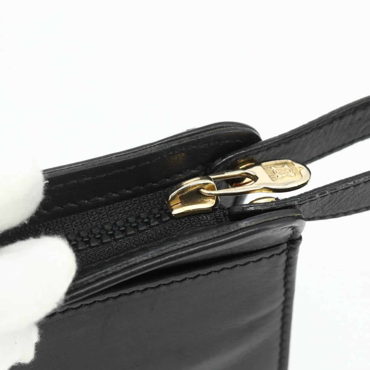 Celine Zip Clutch Leather, Black, Leather, Clutch