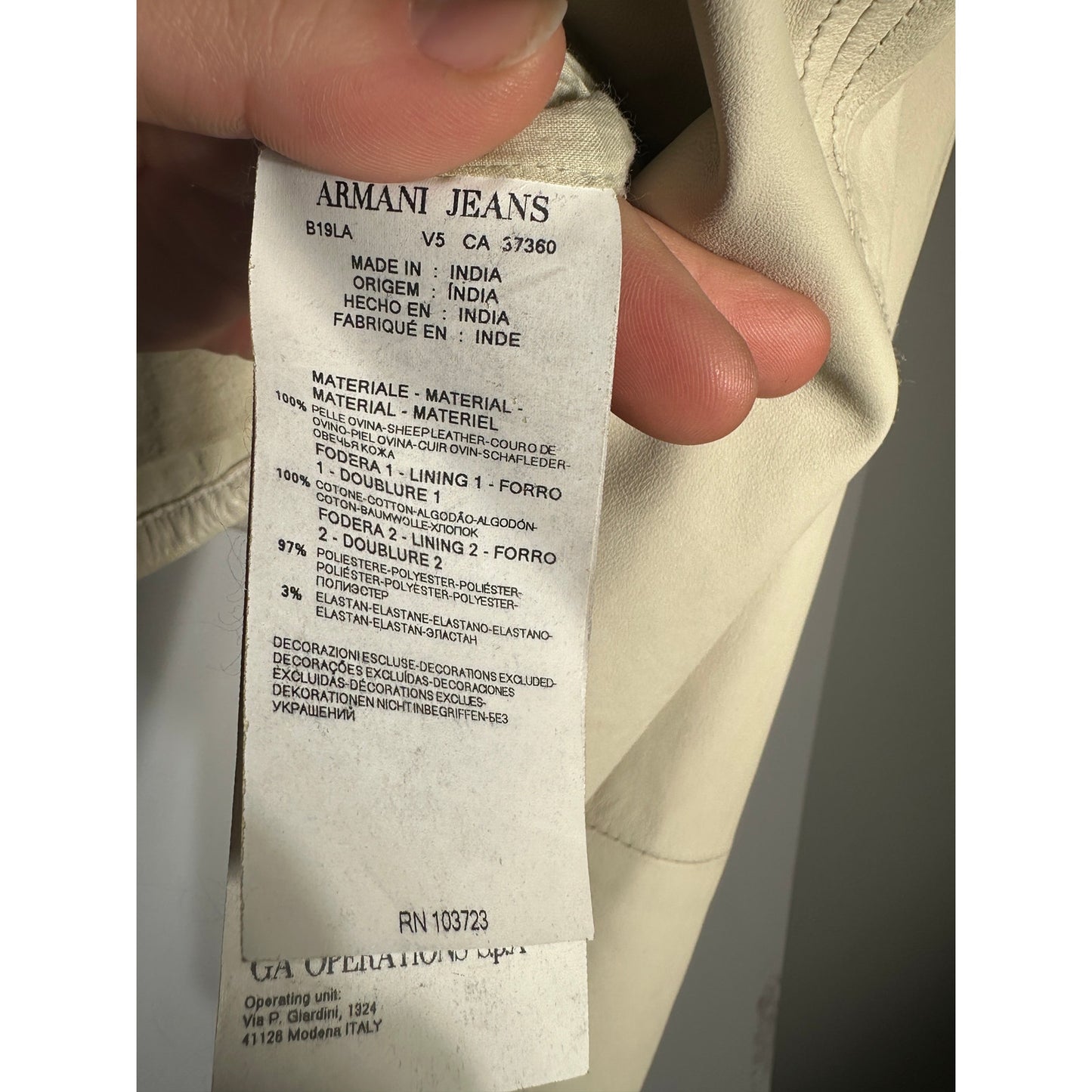 Armani Jeans Leather Jacket