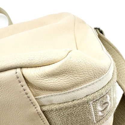 Chanel Sport Line Double Pocket Zip Messenger Leather, Beige, Leather, Crossbody Bag