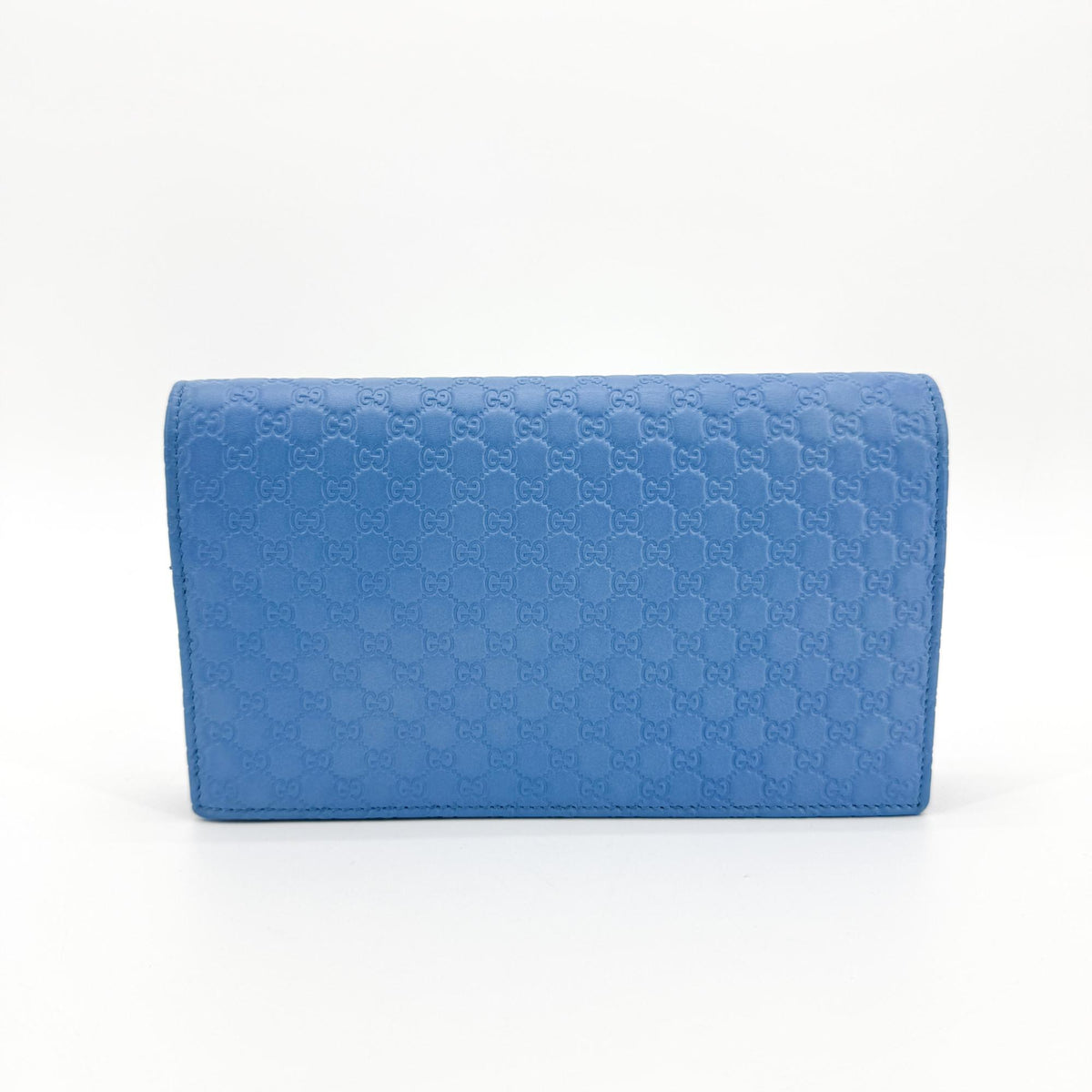 Gucci Wallet on Strap Microguccissima Leather, Blue, Leather, Crossbody Bag