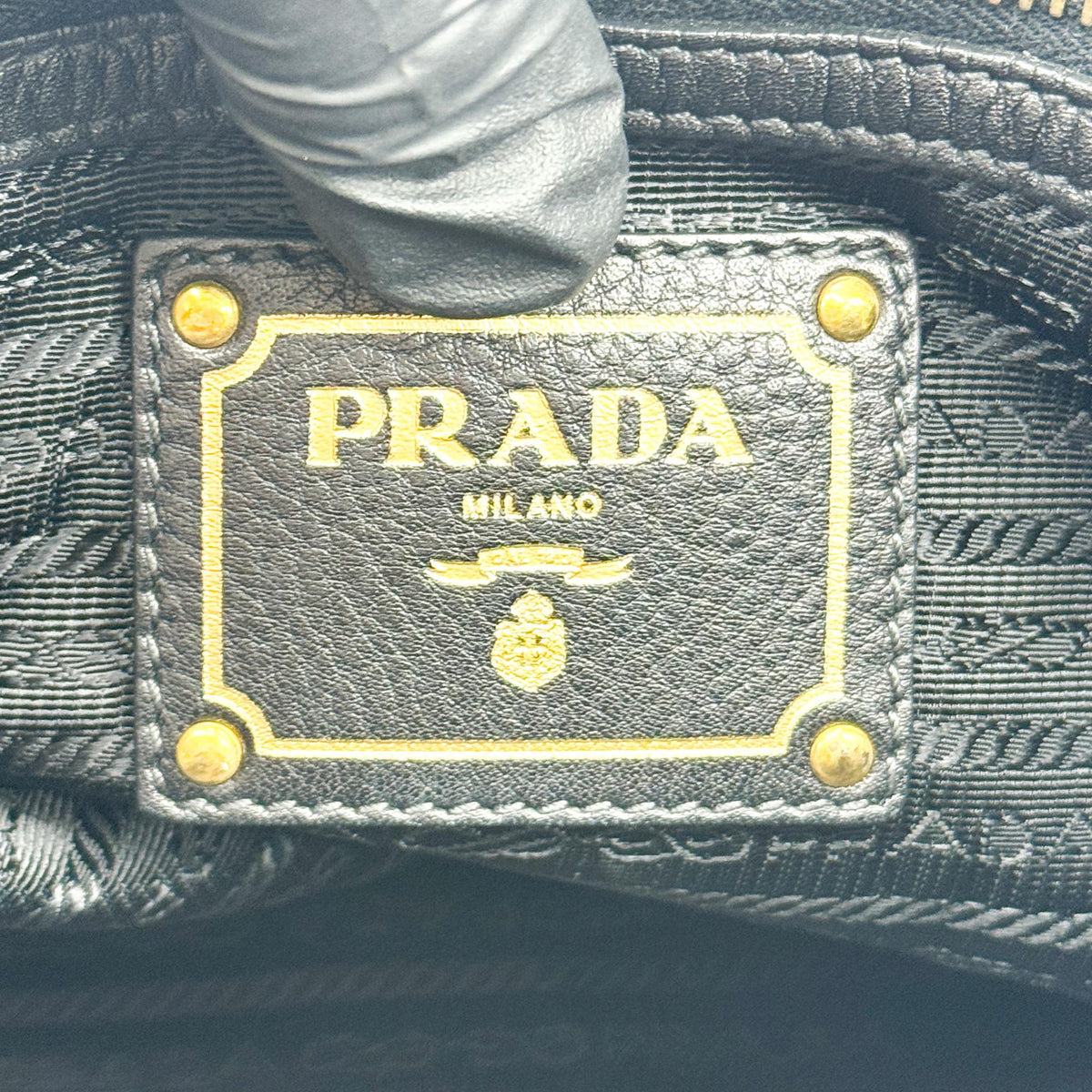 Prada Convertible Open Leather, Black, Leather, Tote Bag