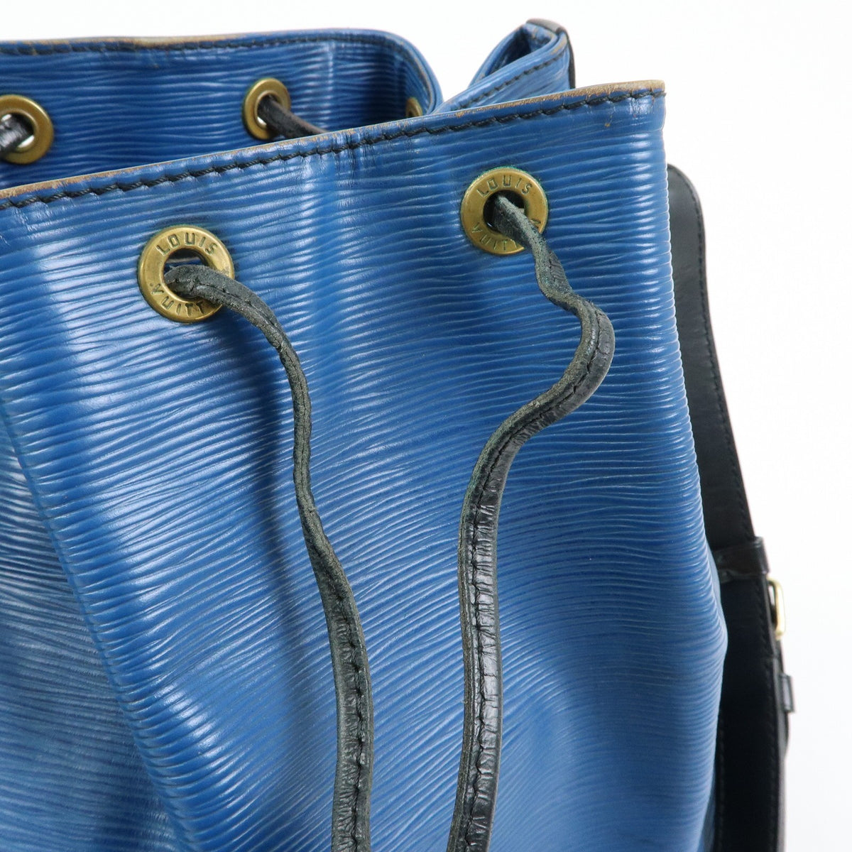 Louis Vuitton Bicolor Petit Noe Epi Leather, Blue, Leather, Handbag