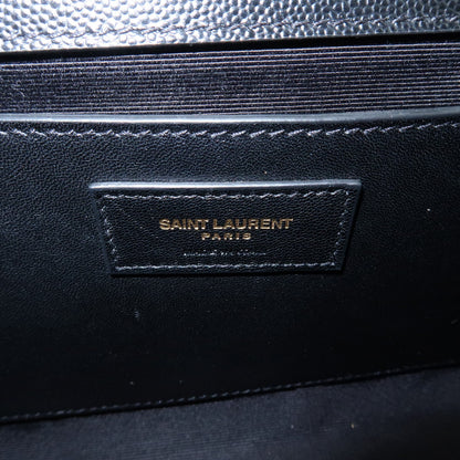 Saint Laurent Classic Monogram Leather, Black, Leather, Crossbody Bag
