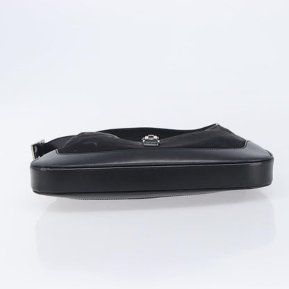 Gucci Vintage Jackie Shoulder Velvet and Leather, Black, Velvet, Handbag