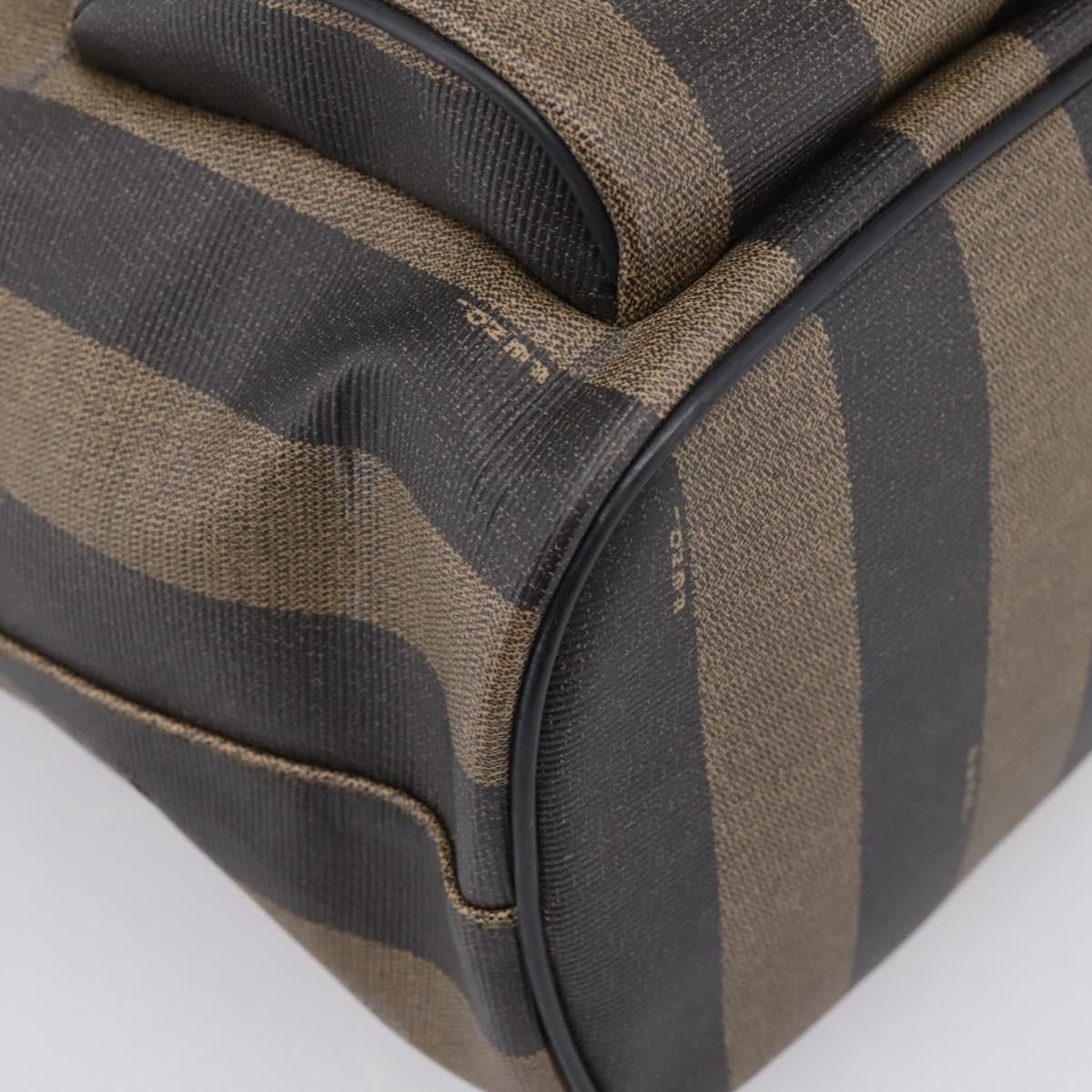 Fendi Vintage Pequin Logo Coated Canvas, Brown, Canvas, Backpack