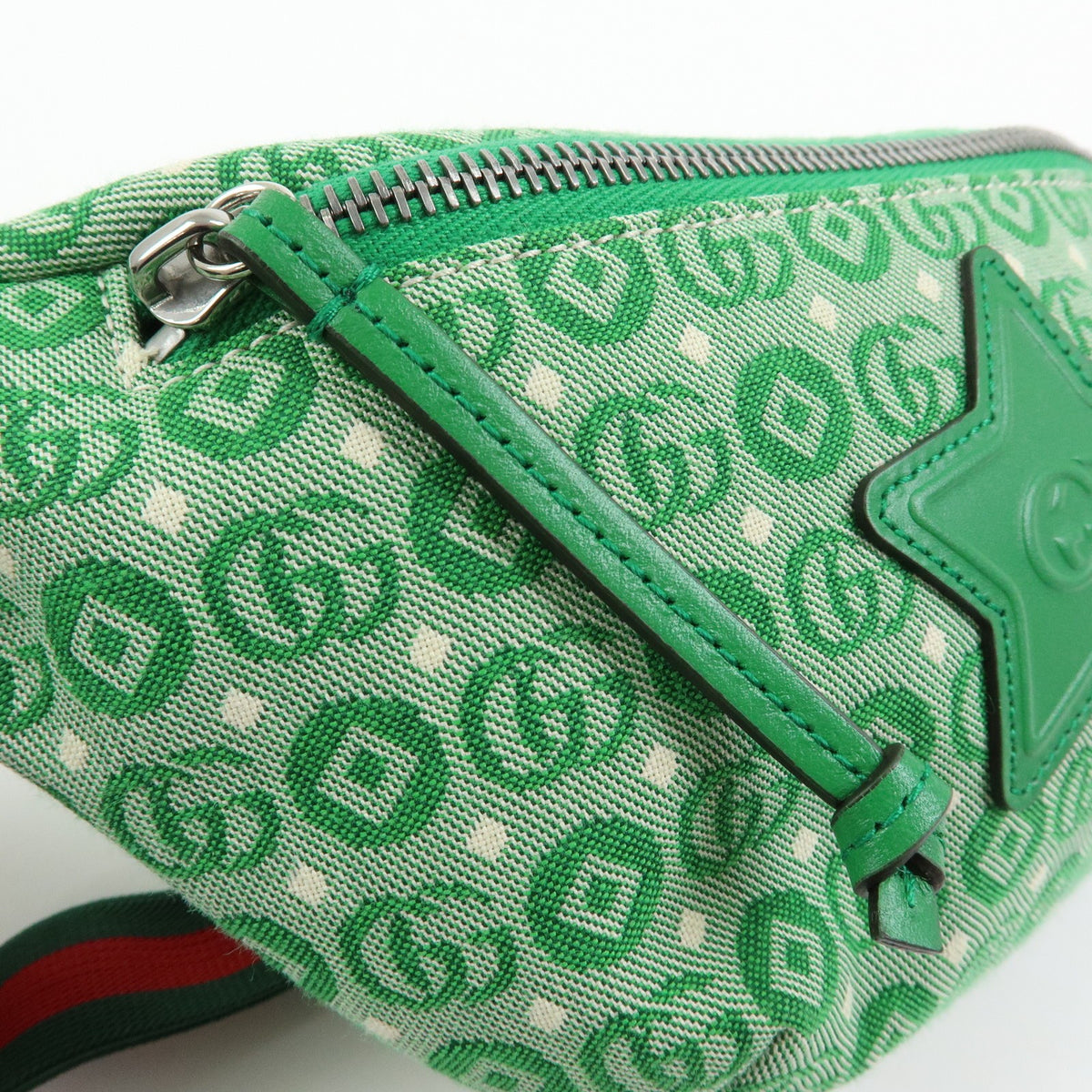 Gucci Children's Belt Printed GG Coated Canvas, Green, Canvas, Handbag