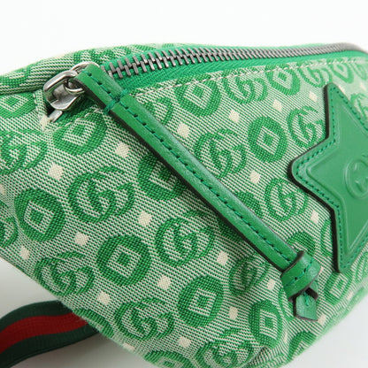 Gucci Children's Belt Printed GG Coated Canvas, Green, Canvas, Handbag