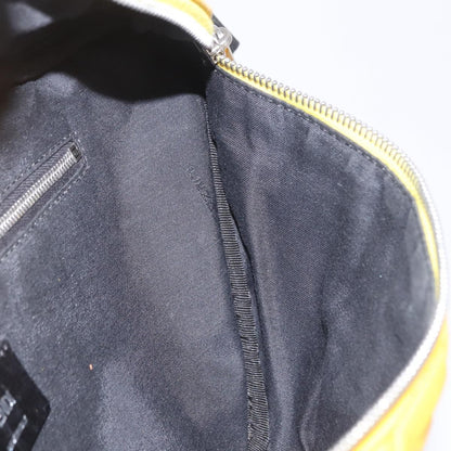 Fendi Zip Waist Zucca Embossed Leather, Yellow, Canvas, Handbag
