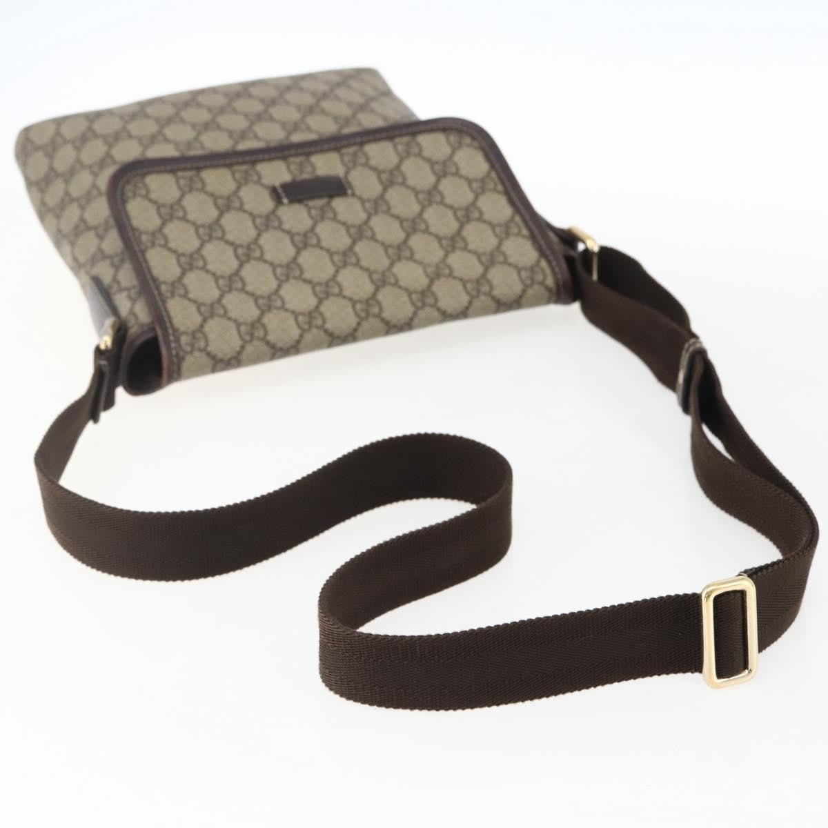 Gucci Flap Messenger GG Coated Canvas, Beige, Canvas, Shoulder Bag