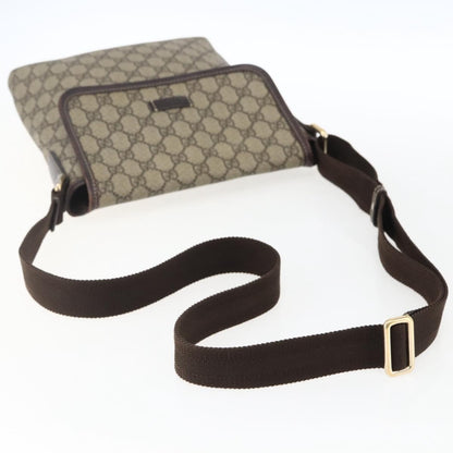 Gucci Flap Messenger GG Coated Canvas, Beige, Canvas, Shoulder Bag
