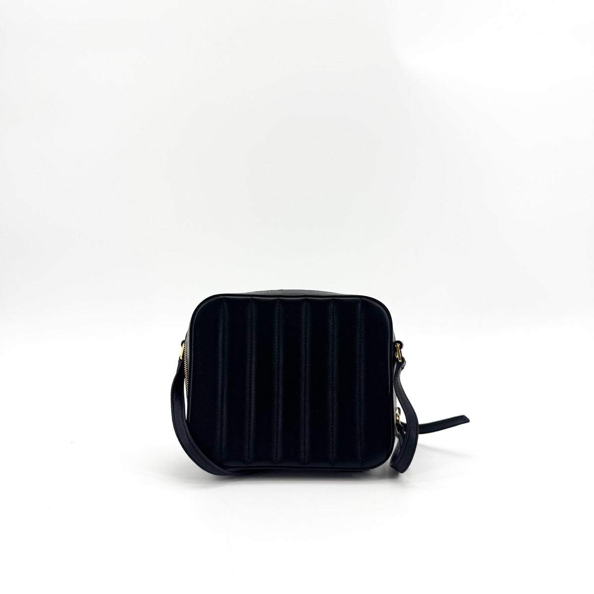 Saint Laurent Vicky Camera Vertical Quilted Leather, Black, Leather, Handbag