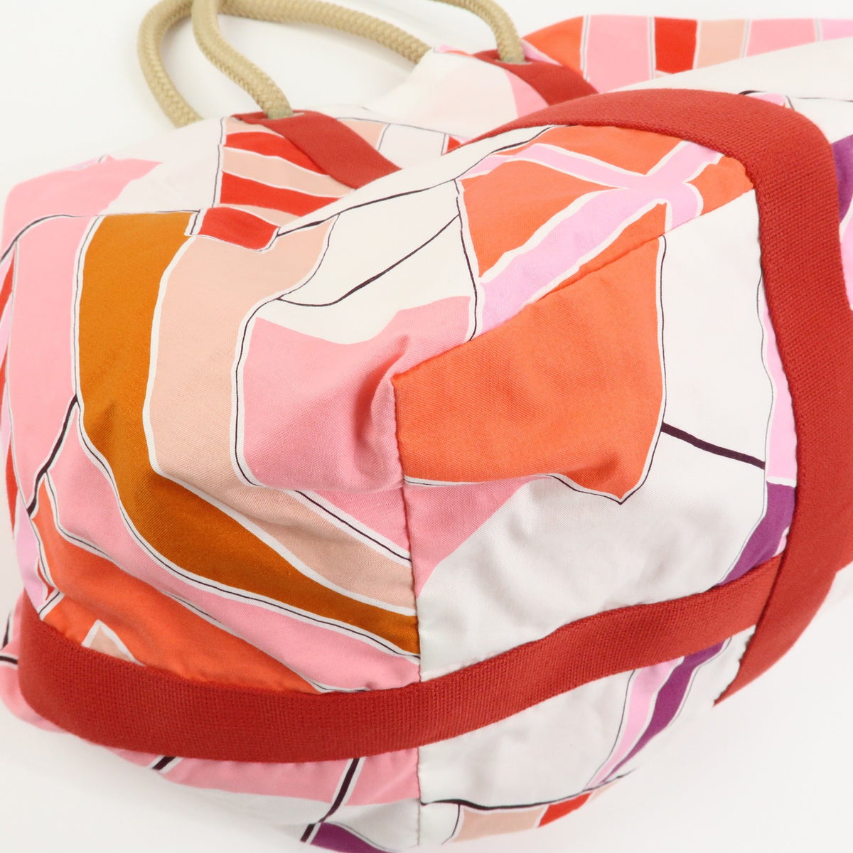 Hermes Drapeaux Au Vent Printed Canvas, Multicolour, Canvas, Handbag