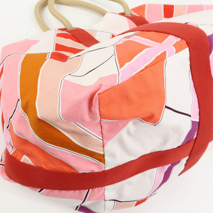 Hermes Drapeaux Au Vent Printed Canvas, Multicolour, Canvas, Handbag