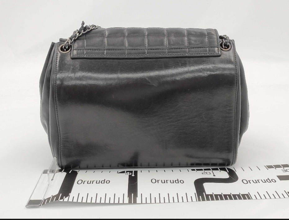 Chanel Vintage Reissue Square Flap Bag Leather, BLACK, LEATHER, Shoulder bag