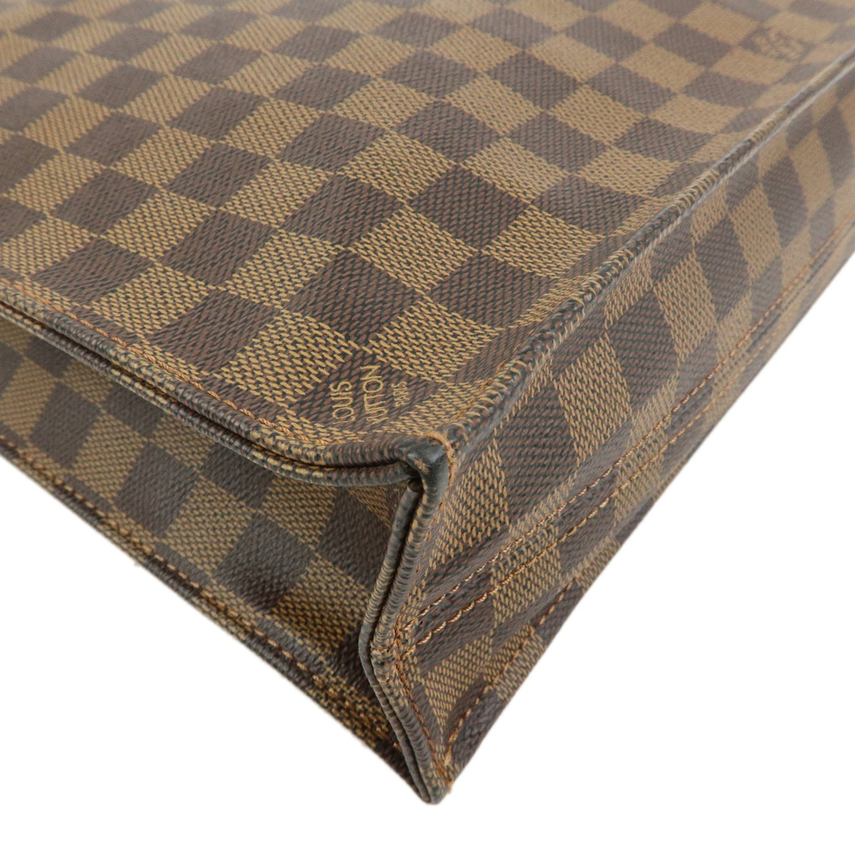 Louis Vuitton Sac Plat Damier, Brown, Canvas, Handbag