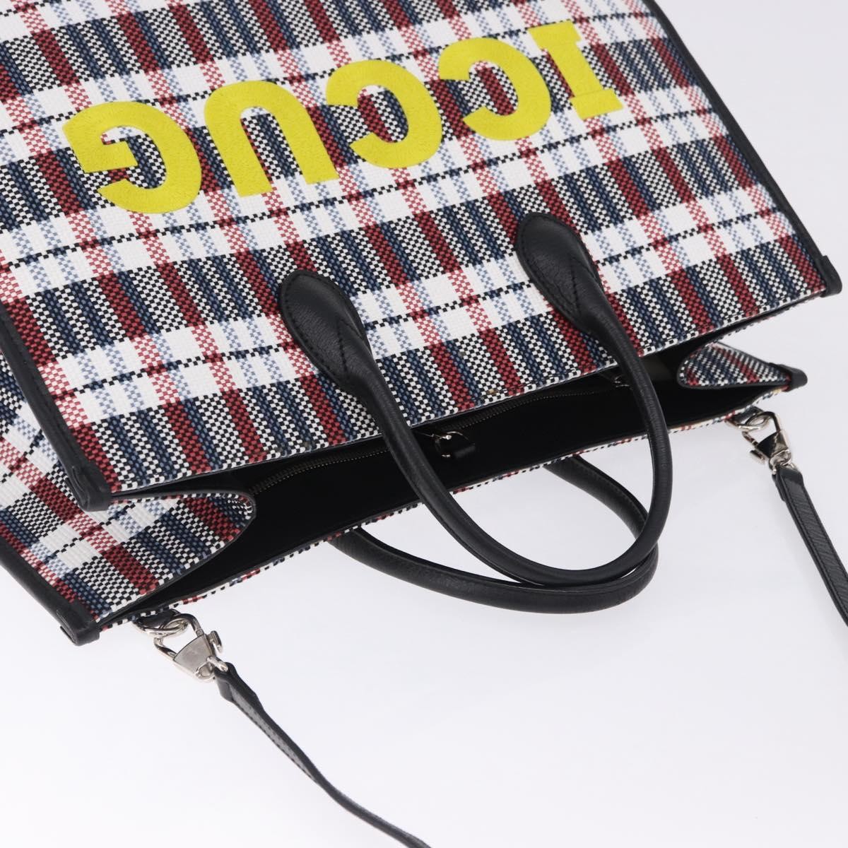 Gucci ICCUG Tote Embroidered Faux Raffia, Multicolour, Canvas, Tote Bag