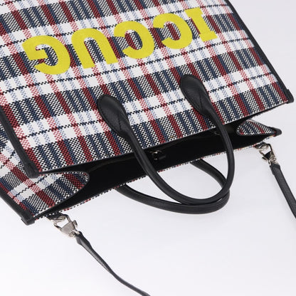 Gucci ICCUG Tote Embroidered Faux Raffia, Multicolour, Canvas, Tote Bag