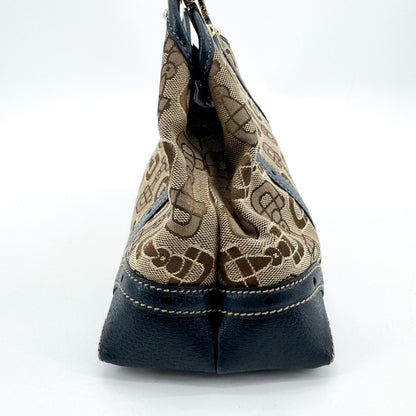 Gucci Horsebit GG Canvas and Leather, Beige, Canvas, Shoulder Bag