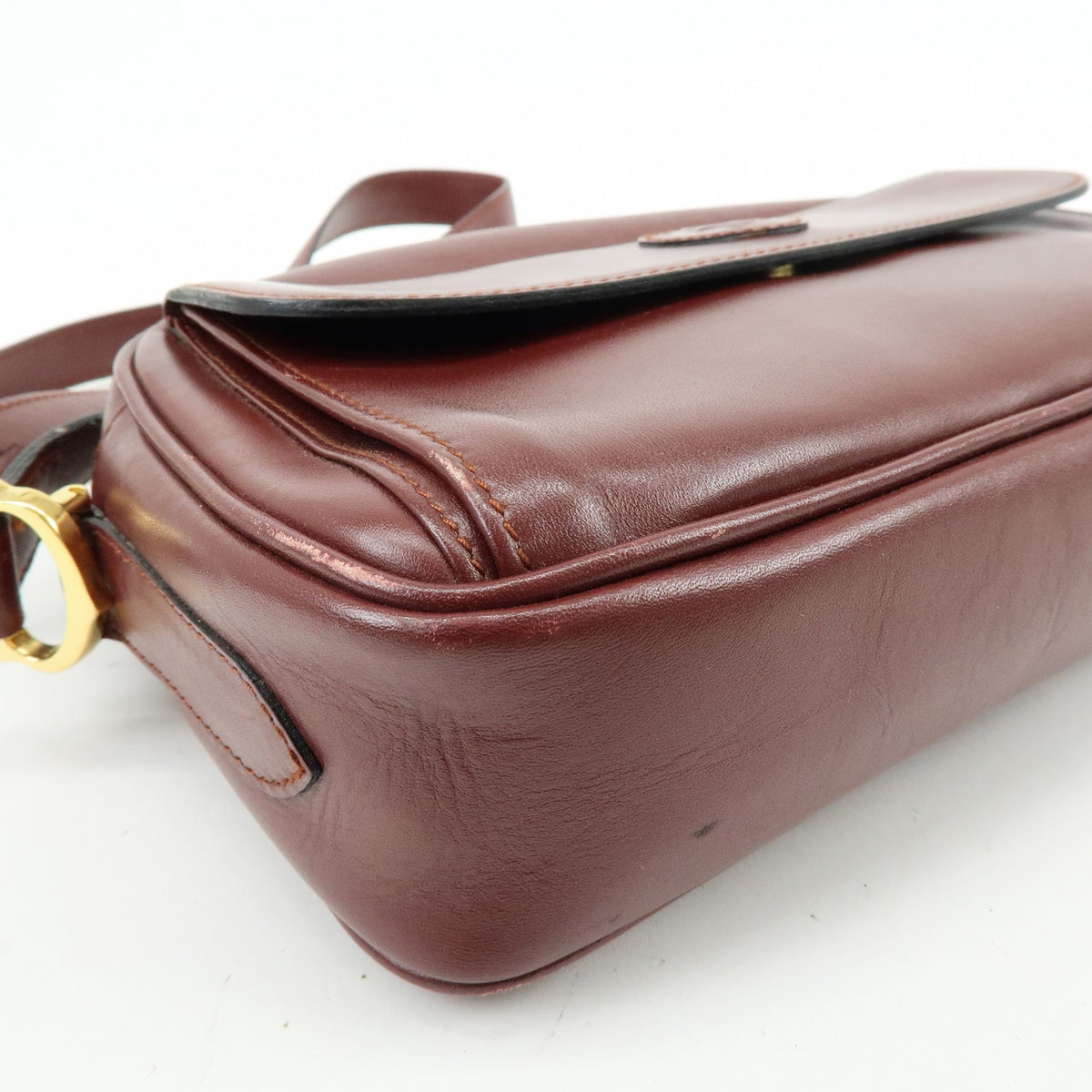 Cartier Must de Cartier Leather, Burgundy, Leather, Shoulder Bag