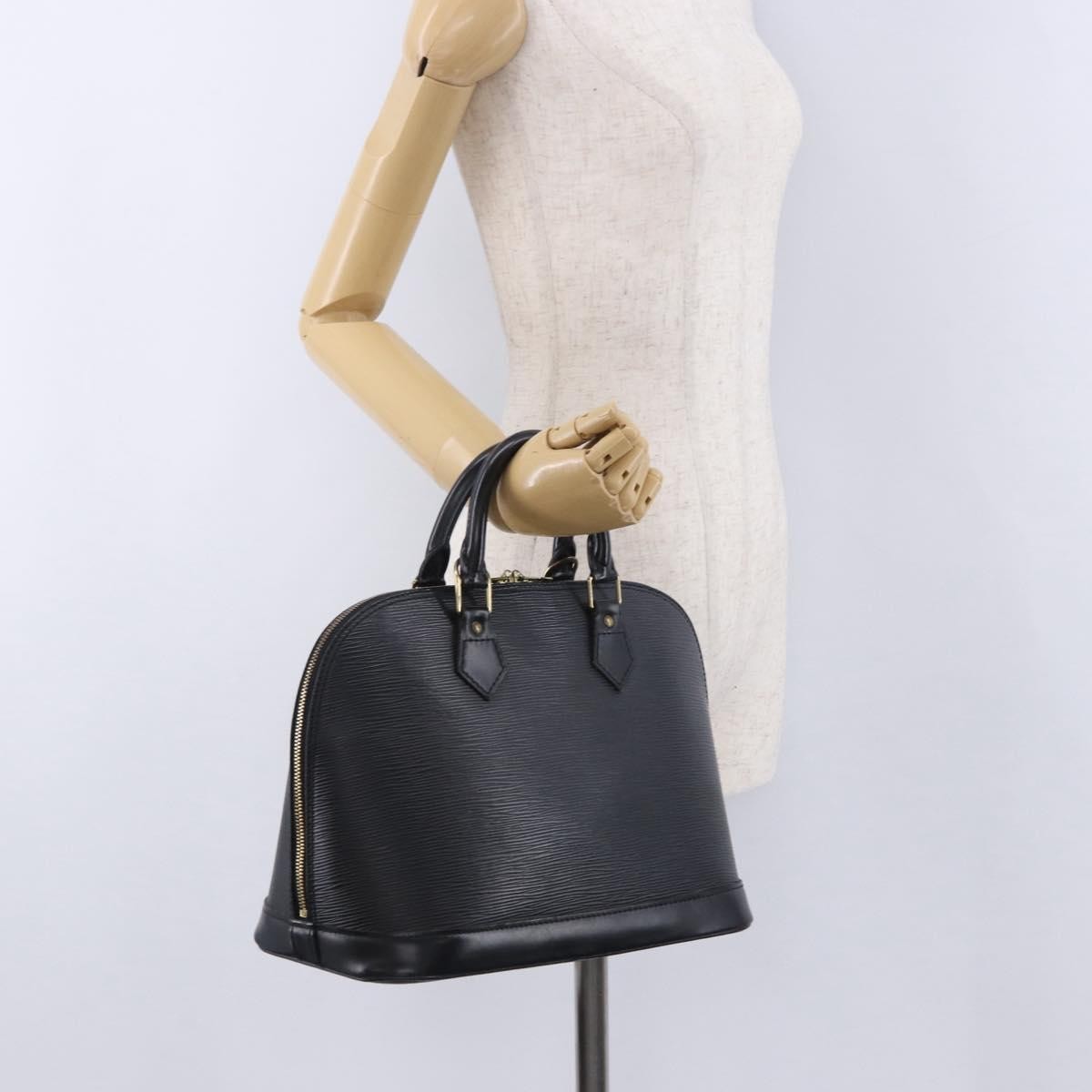 Louis Vuitton Alma Epi, Black, Leather, Handbag