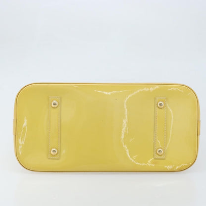 Louis Vuitton Alma Monogram Vernis, Yellow, Patent Leather, Handbag