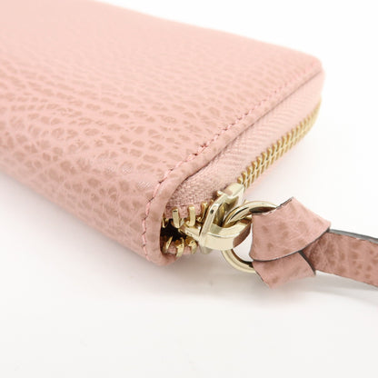 Gucci Swing Zip Around Leather, Pink, Leather, Wallet