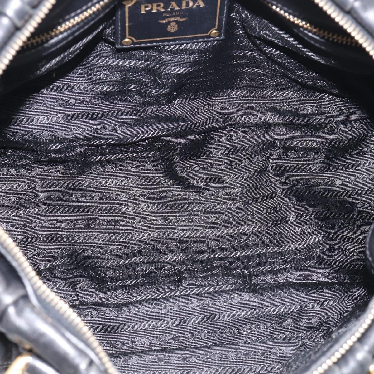 Prada Gaufre Convertible Satchel Nappa Leather, Black, Leather, Handbag
