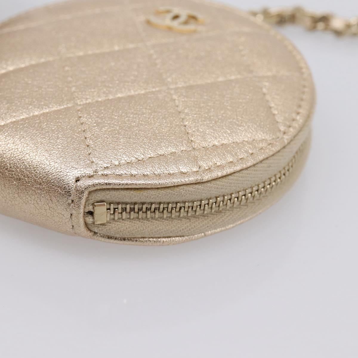 Chanel Pearl Crown CC Multi Pouches Wristlet Quilted Lambskin, Gold, Leather, Clutch