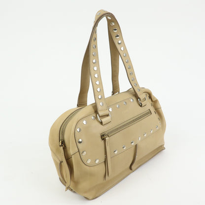Celine Bowling Leather, Beige, Leather, Handbag