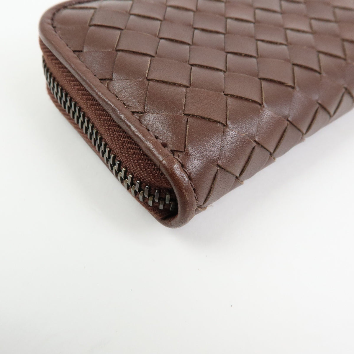 Bottega Veneta Zip Coin Purse Intrecciato Nappa, Brown, Leather, Clutch