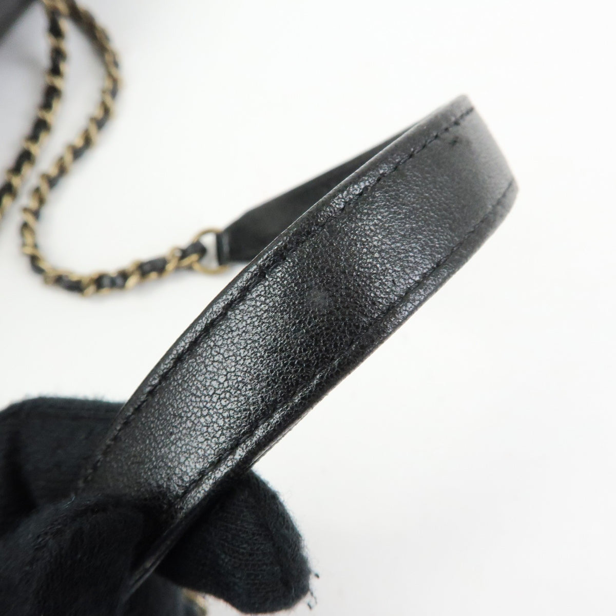 Chanel Camera Chevron Lambskin, Black, Leather, Handbag