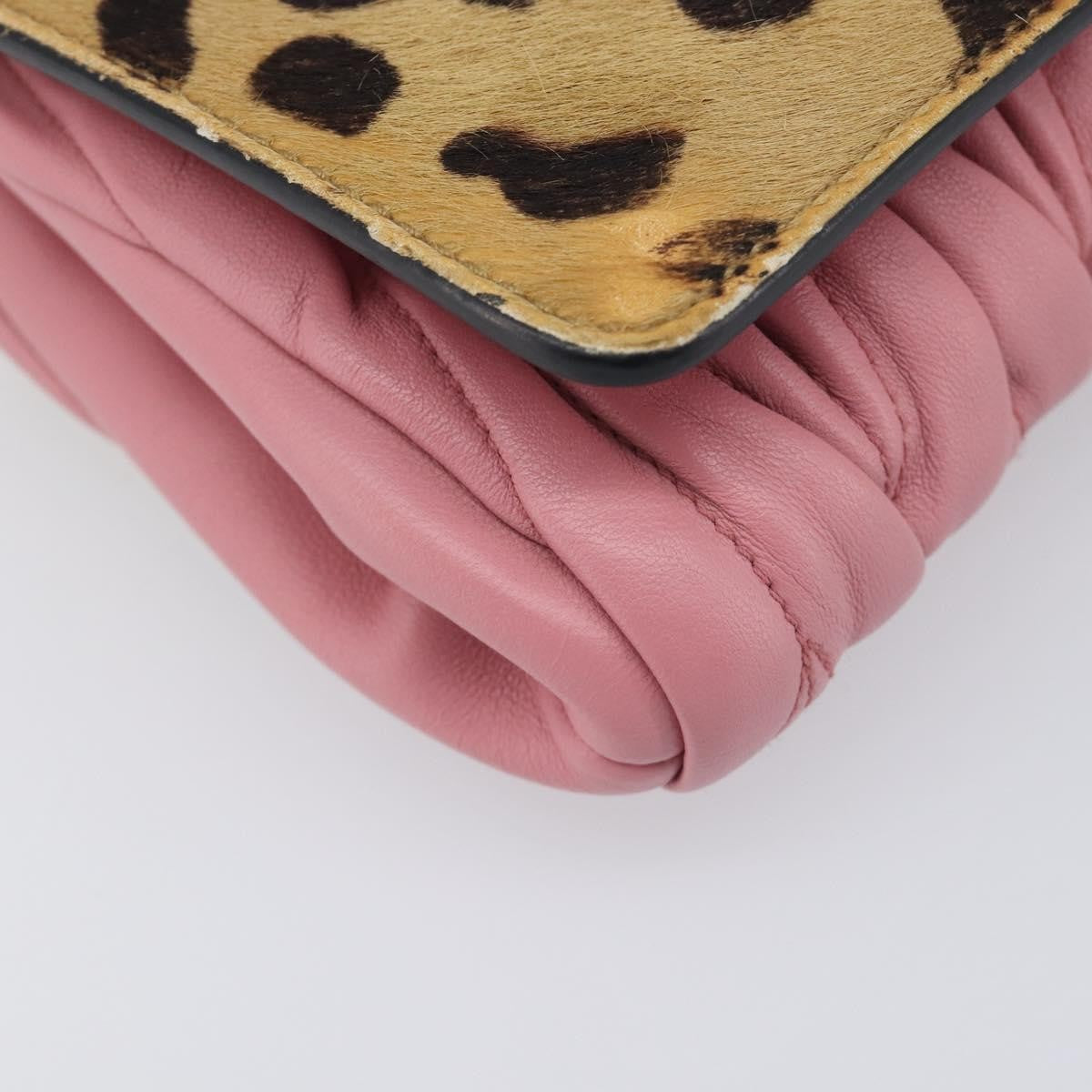 Miu Miu Convertible Flap Haircalf & Matelassé Nappa Leather, Pink, Calfskin, Crossbody Bag