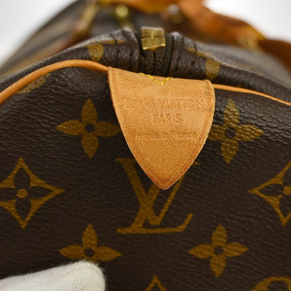 Louis Vuitton Keepall Monogram, Brown, Canvas, Travel Bag