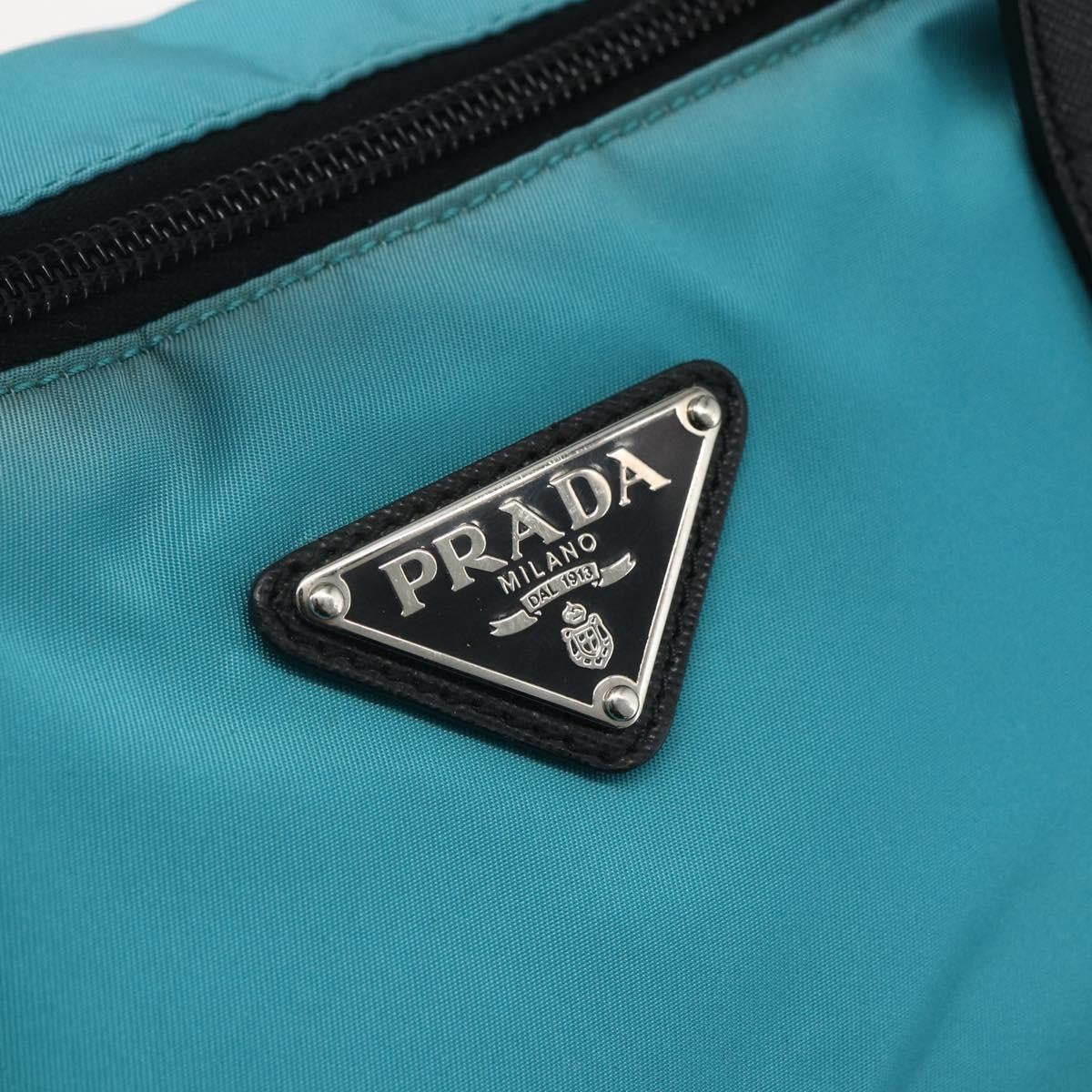 Prada Convertible Zip Tessuto, Turquoise, Nylon, Tote Bag